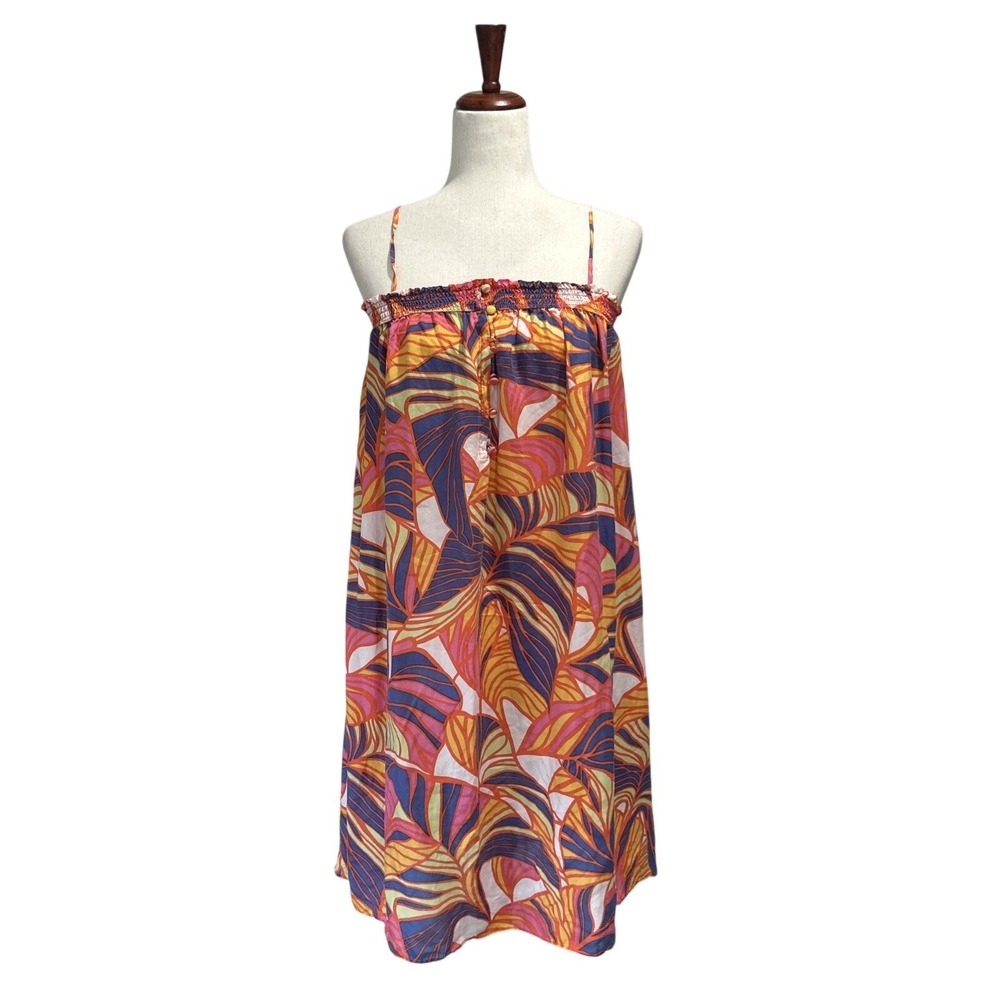 J.Crew Women's Silk Dress Medium Tropical Vacation Resortwear Cruise Boho